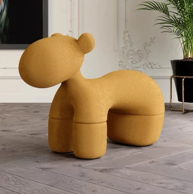 モダンなスタイルのファブリックレジャー怠惰なソファ面白いカラフルな動物ソファスツールリビングルームの家具椅子子供のための