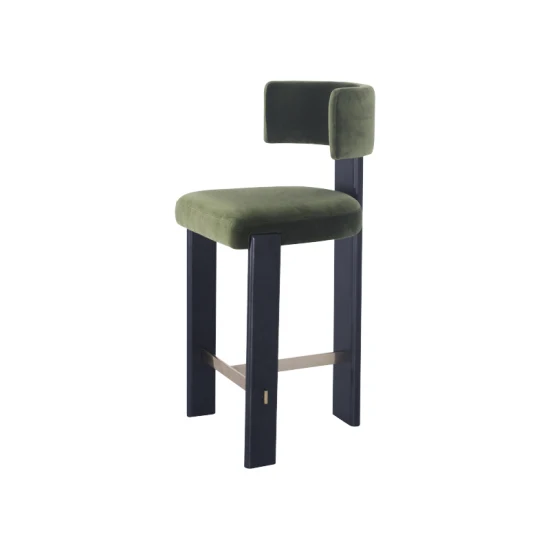 北欧のシンプルなデザインの家具ファブリックと木製椅子布張りのカウンター バースツール
